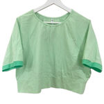 Fabletics  Avah Color Block Cut Off Sleeve Crop Top Size 2 XL green short sleeve Photo 0