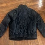 Free People Dolman Quilted Jacket Black Leather Photo 3
