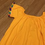 ASOS Off Shoulder Swing Dress with Pom Poms Size 6 Orange Beach Photo 2