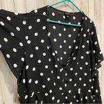 Torrid  Black Polka Dot Georgette Ruffle Sleeve Baby Doll Blouse Photo 2