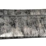 Sondra Roberts CLUTCH HANDBAG Silver Black Clutch Crossbody Faux Suede Purse Photo 6