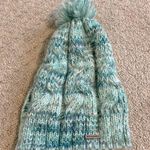 Dakine  Variegated Turquoise Knit Soft Pom Pom Beanie Photo 0
