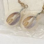 Vintage Made in Philippines White Seashell Dangle Earrings NEW Photo 1