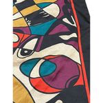 Vintage Psychedelic Abstract Art Print Scarf Teal Purple Red Black Polyester 31" Photo 3