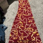 NWT capella New Burgundy Chain Print Criss Cross Back Dress small Red Photo 7