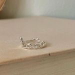 Love Heart Abstract Silver Ring Vintage Cleangirl Minimal Simple Neutral Promise Jewelry Photo 4