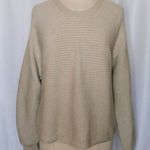 Good American Ribbed Crewneck Sweater Pullover Oatmeal Heathered Tan 3 Large Photo 1
