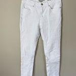 Indigo Rein #116 white stretch eyelet with zigzag raw hem jeans Photo 1