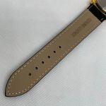 men’s classic watch gold tone 41mm round black dial leather band quartz running Photo 6