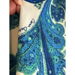 Cara Cara Aria Peacock Blue Print Long Sleeve Maxi Dress Size L Size L Photo 6