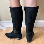 Nine West Black Suede Flat Riding Boot Size 8.5M Pointed Toe Photo 7