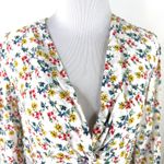 Lost + Wander Women's Floral Twist Crop Bell Sleeve Blouse Shirt Size Small White Photo 7