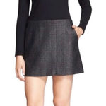Theory  Two-Tone Black and Gray Mini Skirt Photo 0