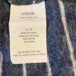 Vince 100% Linen Navy and White Stripe Slub Top Shirt Sweater Sz S Long Sleeve Photo 7