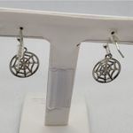 Silver Dangling Spider Web Earrings Silver Photo 4