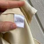 Adam Lippes  Silk Tie Neck Blouse Button Down Short Sleeves Butter Yellow Size S Photo 7