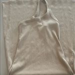 Aerie (2) Ribbed One Shoulder Dresses In Cream and Green Size Small Photo 2