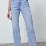 ZARA Light Wash Raw Hem High Rise Jeans Photo 0