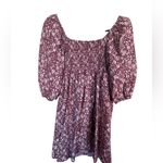 Lila Rose Juniors’ Lily Rose Pleated Bodice Skate Dress XS Wine Floral Puff Sleeve Peasant Photo 1