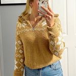 Snowflake Tan & White Sherpa Quarterzip Size XS Photo 0