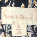 Hem & Thread Black Paisley Boho Long Sleeve Dress Size L Photo 11