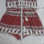 Very J  Boho Tassel Tie Front Romper M Bohemian Summer Festival Hippie Summer NEW Photo 5