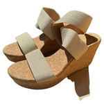 Splendid Gold Geena Open Toe Platform Wedge Sandals Size 8.5 Photo 2