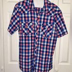 Gap Snap Button Down Short Sleeve Plaid Top XL Photo 0