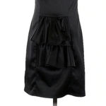 Betsey Johnson Timeless Black Whimsigoth Ruffle Back Satin Cocktail Dress Size 2 Photo 4