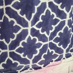 Roberta Roller Rabbit  NAVY WHITE ABSTRACT PRINTED LIGHTWEIGHT POPOVER BLOUSE L Photo 11