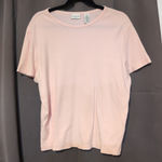 Covington Pink Ribbed Crew Neck, Women's XL Top, Short Sleeve T Shirt, Vintage Photo 0