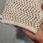 Lucky Brand Cream Crochet Knit Linen blend V neck Cardigan size large Photo 6