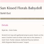 Free People  Sun Kissed Babydoll Blouse Top S Photo 7