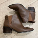 Saks 5th Avenue Saks Fifth Avenue Rowena Brown Leather Pull On Ankle Boot Size 9 Photo 3