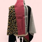 Juicy Couture NWT giant leopard pink black  blanket scarf soft cozy fringe Photo 2