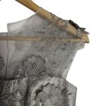 Rickie Freeman Teri Jon Silver Gray Floral Jacquard Applique Evening Gown Size 4 Photo 4