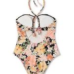 One Piece Women's Halter Keyhole Bandeau  Swimsuit - Shade & Shore Multi Floral Photo 4