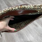 Vintage Brown Pattern Woven Purse Hand Bag Clutch Photo 4