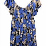 Free People Louise Floral Off The Shoulder Smocked Bodice Mini Dress Blue NWOT Photo 0