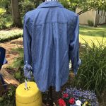 Croft & Barrow  Womens Button Front Shirt Plus Size 1X Denim Blue 100% Cotton NWT Photo 1