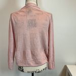 Nanette Lepore 100% Linen Cardigan Open Knit Lightweight Pink Sweater Sz L Photo 5