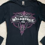 Y2K Live love wild & free ride long sleeve top Black Photo 7