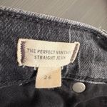 Madewell The Perfect Vintage Straight Jeans Black Wash Frayed Hem Denim Size 26 Photo 9