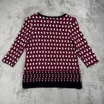 Chico's  Shirt Geometric Print Top 3/4 Sleeve V-Neck Blouse Diamond Pattern Size M Photo 2