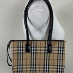 Vintage Plaid and Leather Shoulder Bag Tan Photo 0