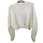 Commense Minimalism V Neck Pullover Cream Knit Cropped Sweater size Large Photo 2