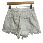ZARA  womens white denim‎ distressed frayed white high rise shorts size Small Photo 3