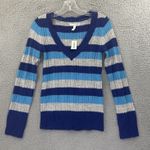 Aeropostale NWT Striped V Neck Knit Sweater Angora Rabbit Retro Y2K Women Small Photo 0