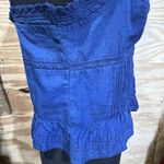 American Eagle  Babydoll Cami Smocked Women's Size Medium Blue Lace Trim Tank Top Photo 7