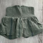 American Eagle Green strapless frilly stretchy top Photo 0